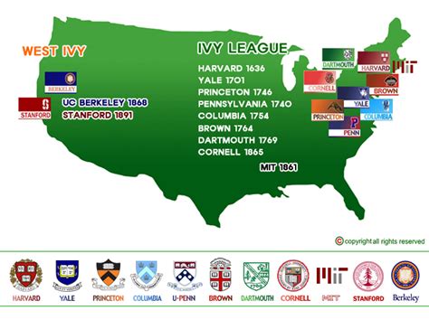 Ivy League Universities Map