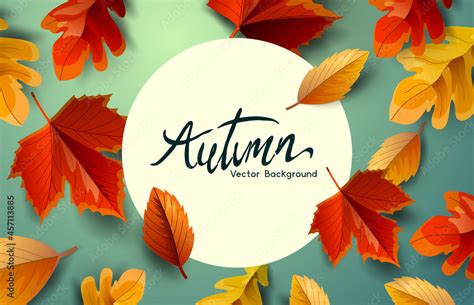 Autumn fall and thanksgiving background with falling leaves. Vector ...