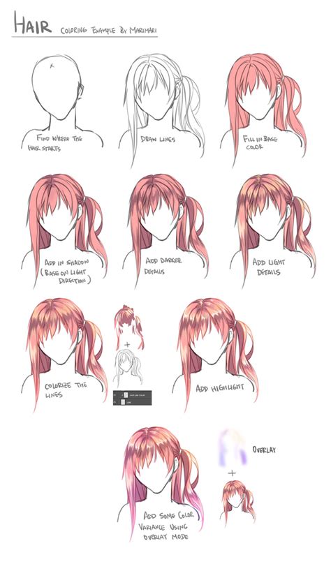 Anime Drawing How To Shade Hair - Kumpulan Soal Anime Hair Shading ...