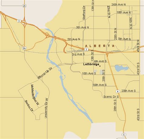 Lethbridge Map - Canada