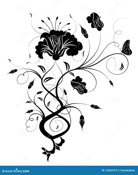 Black Flower Silhouette Royalty Free Stock Images - Image: 13652919