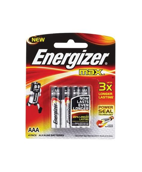 Energizer MAX AAA Alkaline Batteries - 4pcs pack