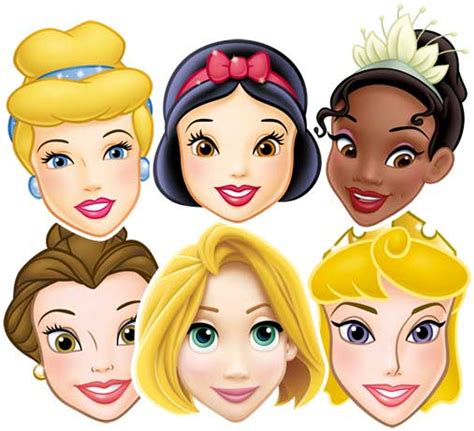 Disney Princess Face Mask Set Of 6 (Aurora, Tiana, Belle, Snow White ...