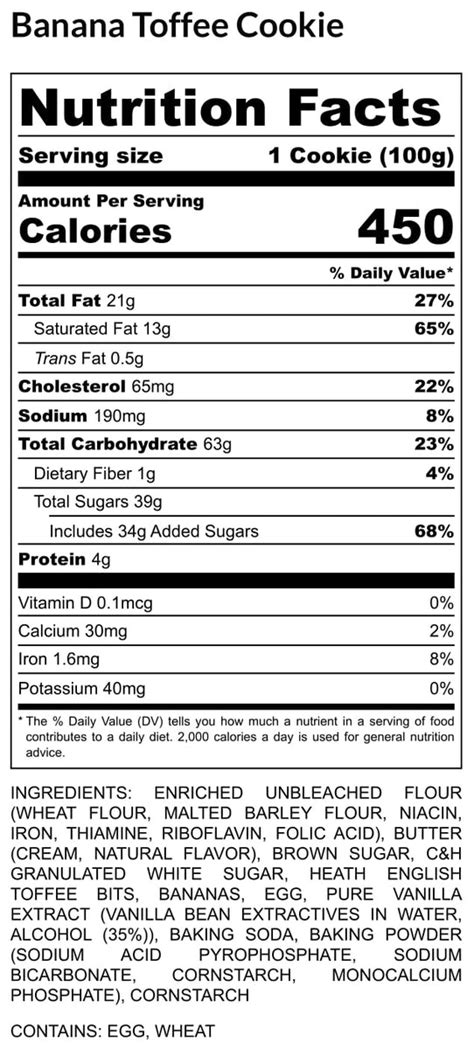 nutrition facts and allergy information – Butter Pecan Bakeshop