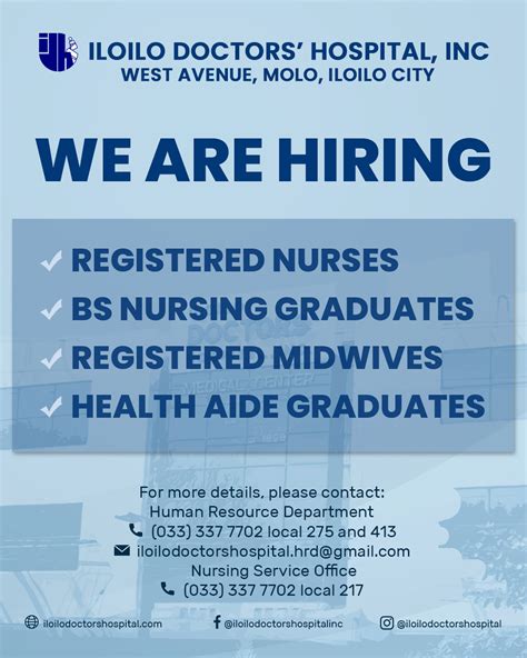 Job Hiring - ILOILO DOCTORS HOSPITAL, INC