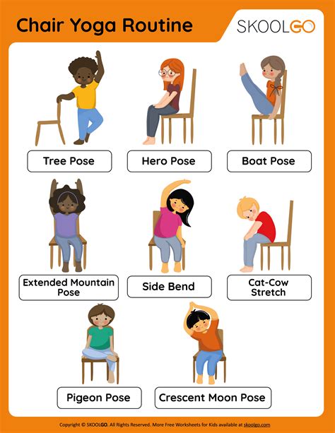 Chair Yoga Routine - Free Worksheet for Kids - SKOOLGO