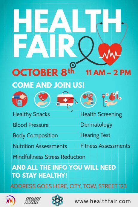 Health Fair Flyer Template Free Blue Health Fair Poster Template ...