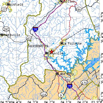 Jacksboro, Tennessee (TN) ~ population data, races, housing & economy