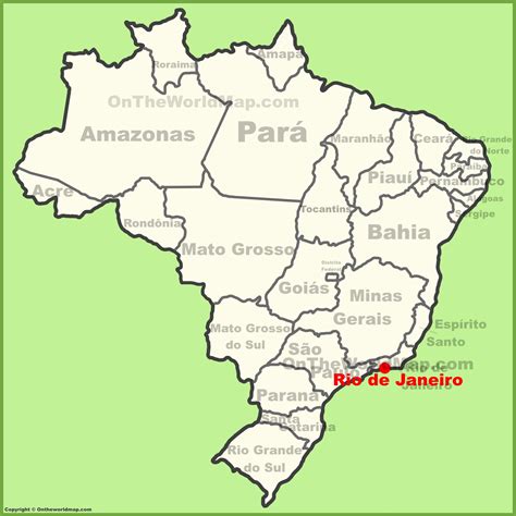 Rio de Janeiro location on the Brazil map - Ontheworldmap.com