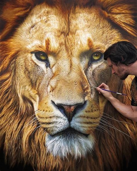 Nick Sider on Instagram: "My new 5ft Lion Painting “Golden Entrancement ...