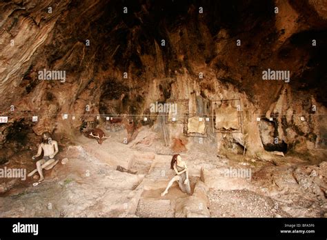 Israel, Mount Carmel. Camel Cave, which has an exhibition of tools used ...