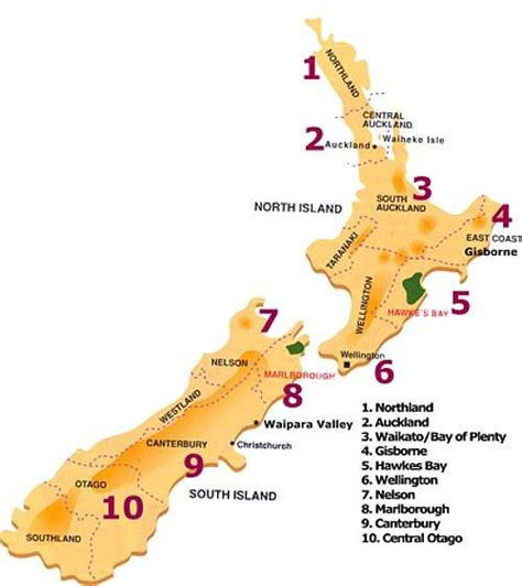 Map of New Zealand's wine regions | Weinbau, Boot camp, Wein