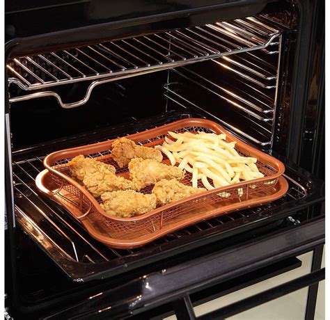 Copper Crisper Tray Oven Air Fryer Pan and Basket Set in 2020 | Tray ...