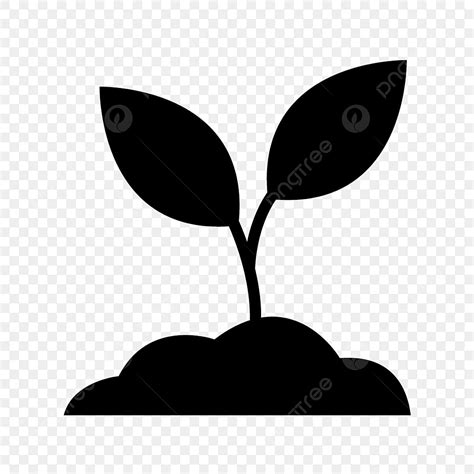 Soil Silhouette Vector PNG, Vector Soil Plant Icon, Plant Icons, Flower ...