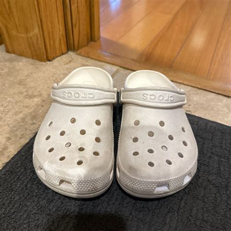 White Crocs Size: 5/5.5 could fit a size 6 in... - Depop