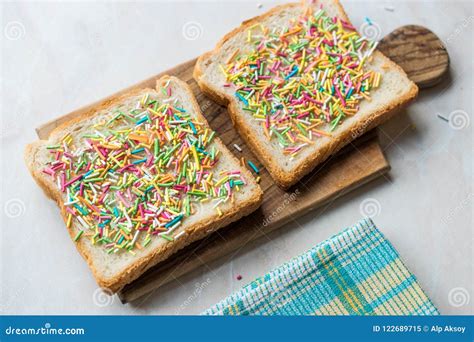 Austrian Fairy Bread with Sprinkles and Butter Stock Image - Image of ...