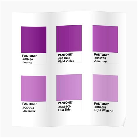 "Dark to light purple gradient pantone color swatch" Poster for Sale by ...