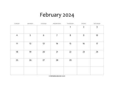 February 2024 Calendar Templates in Word, PDF, Excel