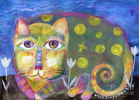 Cat In The Garden Painting by AllisonMerriweatherArt Artist - Cat In ...