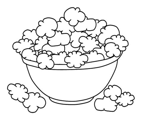 Popcorn coloring pages to download and print for free