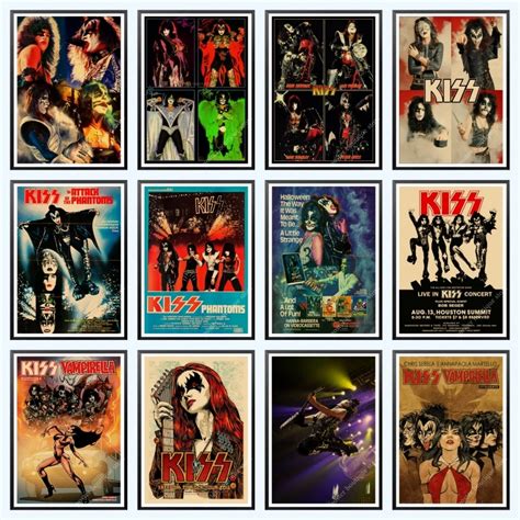 Heavy-metal-Kiss-Rock-band-Kraft-paper-Posters-music-team-star-classic ...