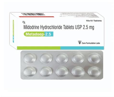 Midodrine Hydrochloride Tablets USP, 2.5 mg at Rs 970/stripe in Patna ...