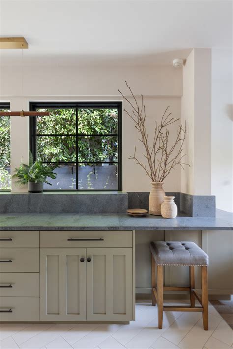 Grey Soapstone Countertops keep this LA kitchen light and bright ...