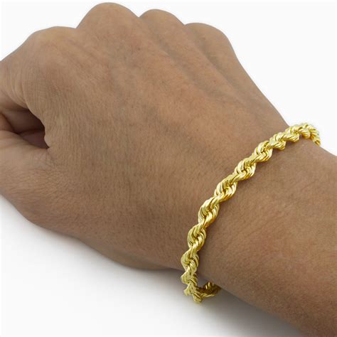 10k Yellow Gold Real Genuine 5mm Italian Diamond Cut Rope Chain Link ...