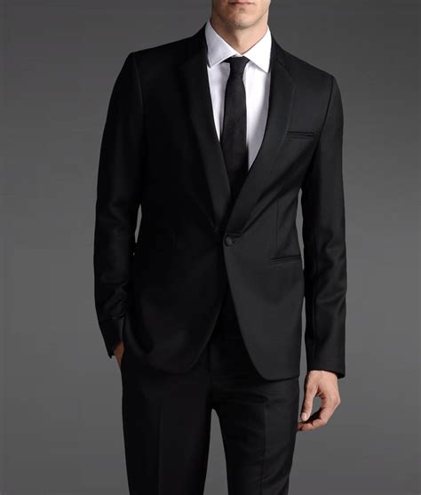 Lyst - Emporio Armani One Button Suit in Black for Men