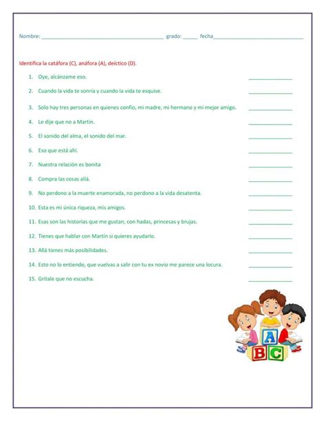 Anáfora, catáfora y deisis worksheet | Worksheets, Inbox screenshot