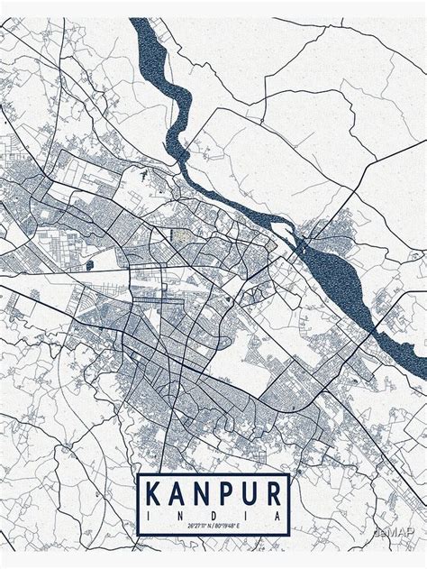 Kanpur City Map of Uttar Pradesh, India - Coastal Poster by deMAP ...