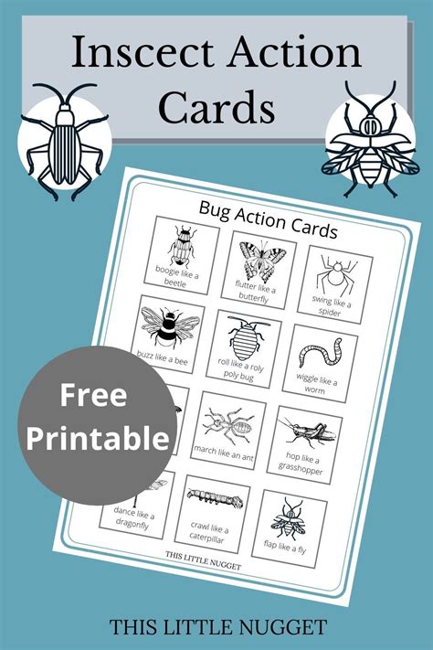 Insect movement dice free spring printable taming little monsters free ...