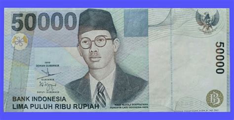 Jual Uang Kertas 50000 Rupiah edisi Gambar Foto W.R. Supratman Tahun ...