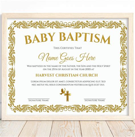 Baptism Certificate Editable Template, Baby Boy Baptism, Baby Girl ...