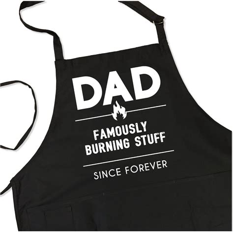 BBQ Grill Apron - Dad. Famously Burning Stuff Since: Forever - Funny ...