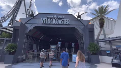 Jurassic World Velocicoaster Ride (Full Queue Walkthrough POV ...