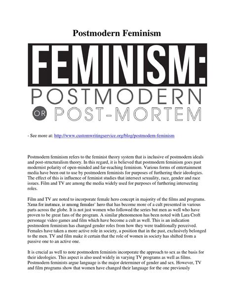 Postmodern feminism by Custom Writing Services - Issuu