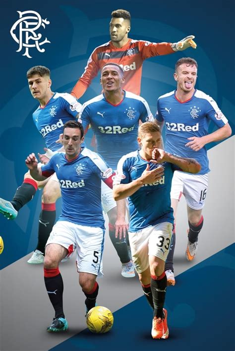 Rangers FC Players 2015 2016 Soccer Football Sports Poster 24x36 inch ...