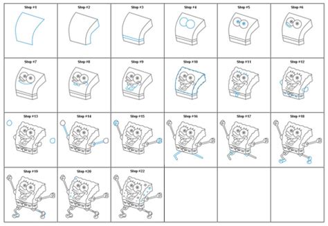 How to draw guide – learn how to draw » How to draw Spongebob – step by ...