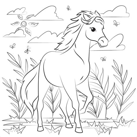 Cool Mustang Horse Coloring Page - Free Printable Coloring Pages for Kids