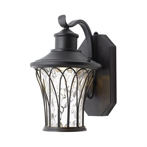 Home Decorators Collection Black Outdoor LED Dusk to Dawn Wall Lantern ...