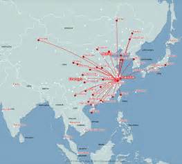 Air China route map - domestic routes from Hangzhou