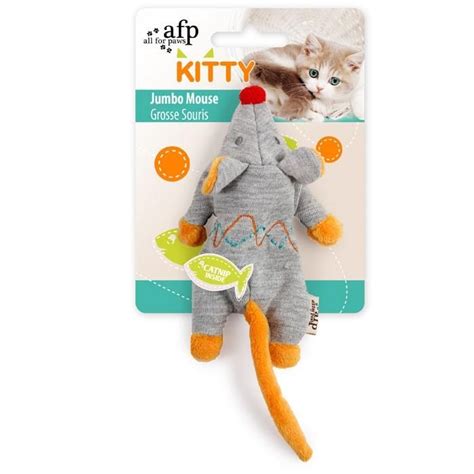 All For Paws Kitty Jumbo Mouse, Kitten Toy in 2021 | Cat soft toy ...