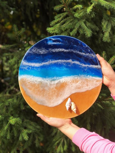 Epoxy art resin painting original for marine interior design | Etsy