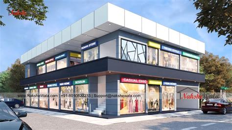 Double Storey Modern Commercial Building Front Elevation Design ...