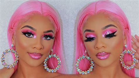 Pink Barbie Glitter Makeup Tutorial feat. Breannllewellyn - YouTube