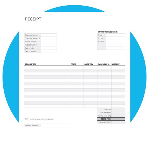 Free Receipt Template | Xero