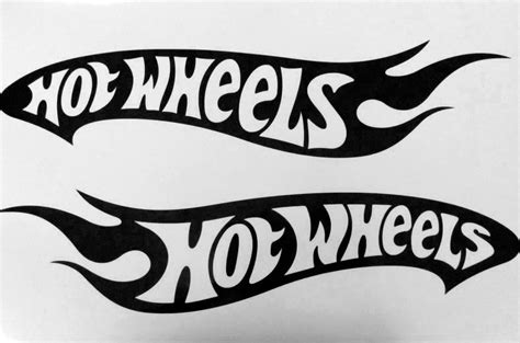 2 Hot Wheels Vinyl Decals 24" each reversed letters left and right side ...