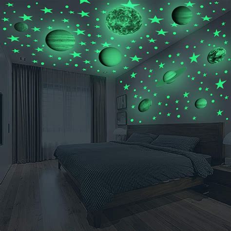 Parlaim glow in the dark ceiling stars and planets in bright solar system