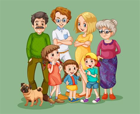 Happy family member cartoon character 2687172 Vector Art at Vecteezy